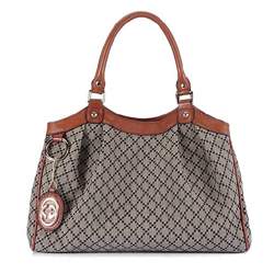 1:1 Gucci 211944 Sukey Medium Tote Bags-Dark Brown Crystal Fabric